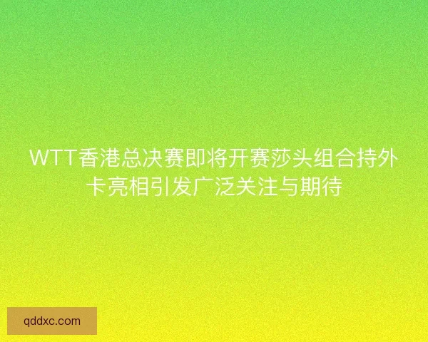 WTT香港总决赛即将开赛莎头组合持外卡亮相引发广泛关注与期待