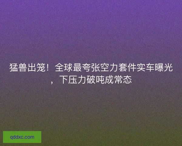猛兽出笼！全球最夸张空力套件实车曝光，下压力破吨成常态